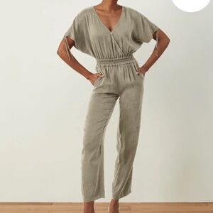 ADAY Cool Intentions Sage Green Jumpsuit • Sz M
